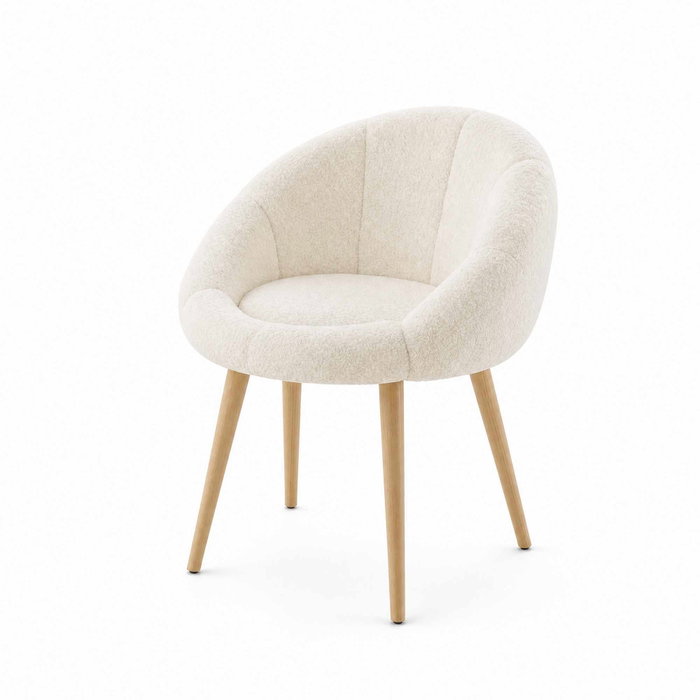 Atelier Del Sofa Papatya - Silla Alada Blanco y Nogal